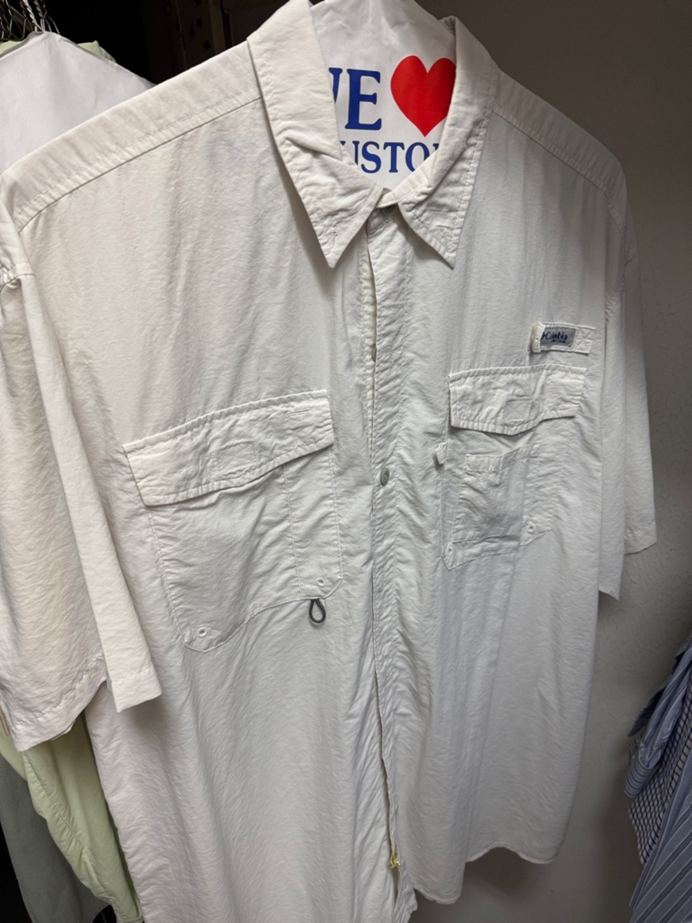 Columbia Men's Short-Sleeve Button-Down Shirt in White